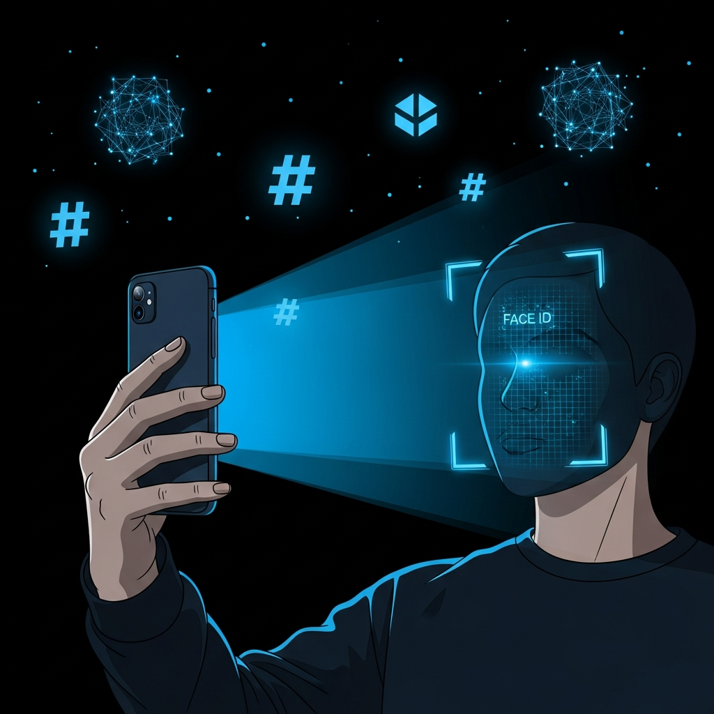 Biometric verification - Face ID scanning for a verified Proofie selfie